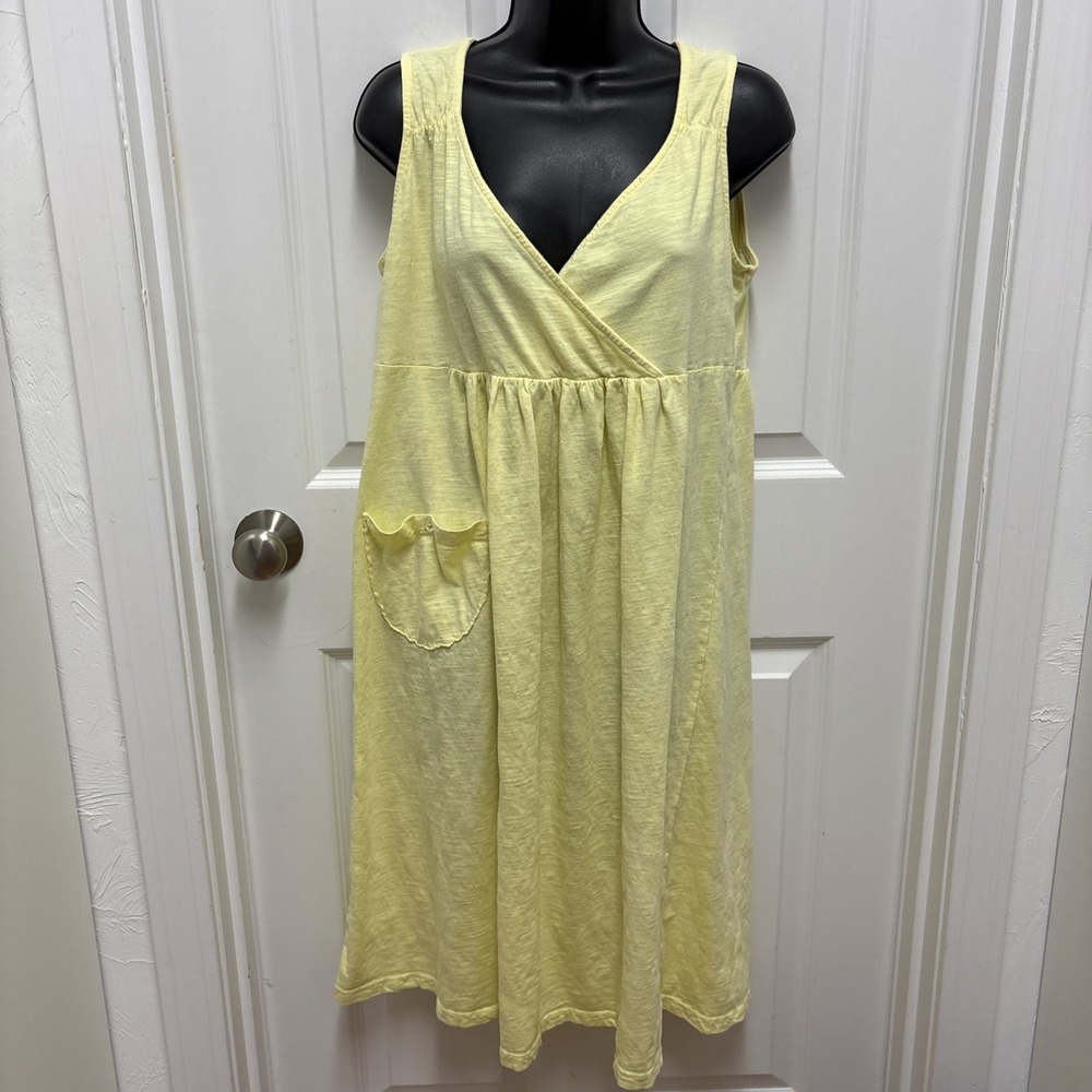 Icantoo Women's Large Butter Yellow Casual Beach Coverup T Shirt Dress - Small